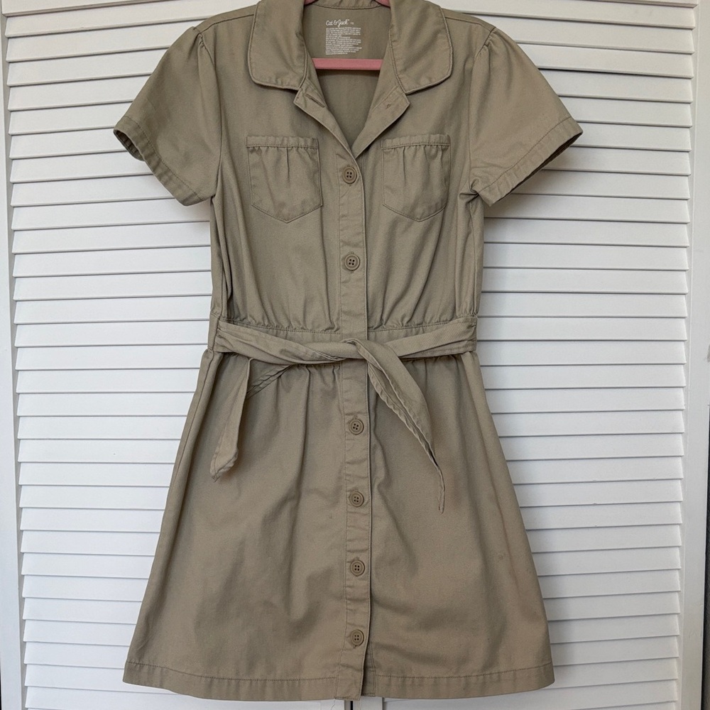 Cat & Jack Tan Button-Up Dress